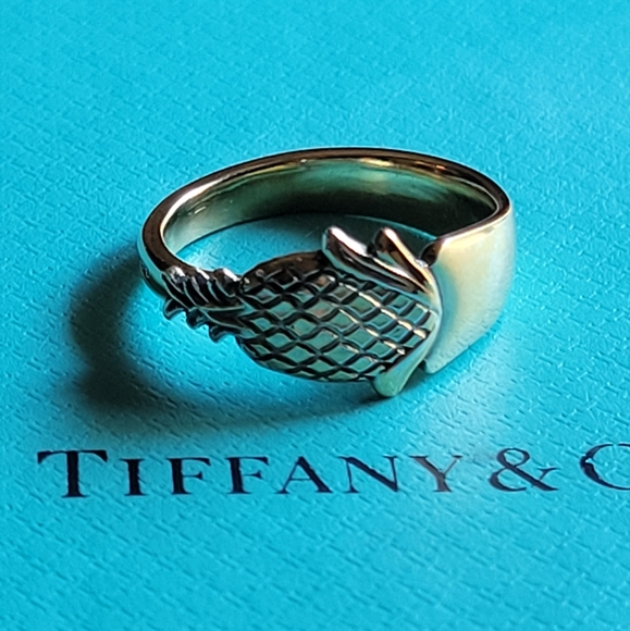 Tiffany & Company pineapple spoon ring in gold vermeil #42 - Picture 2 of 16